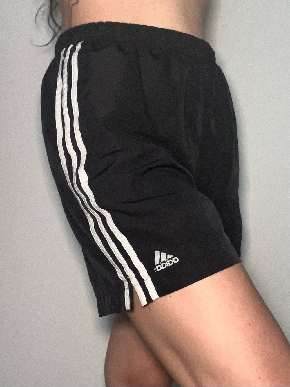 Y2K Adidas Clima365 Black 3-Stripe Shorts M